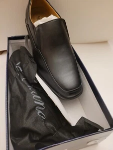La Milano A1720 Black Leather Extra Wide (11EEE) Men's Slip On Dress Shoe - Picture 1 of 5