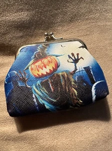 Mimi Halloween Change Purse With Pumpkin Scarecrow - Picture 1 of 8