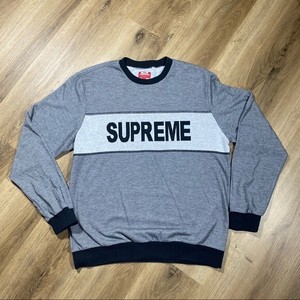 supreme tonal stripe logo crewneck