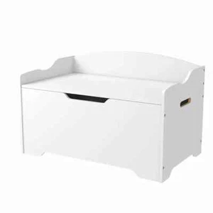 White Wooden Toy Box Organizer Storage Chest Ottoman Basket Box & Sitting Bench - Picture 1 of 7