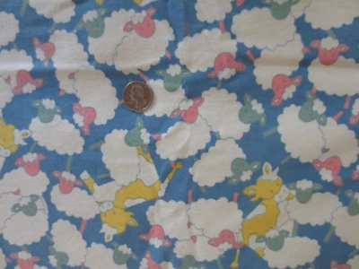 3690.  "COUNTING SHEEP" Cotton FLANNEL Craft, Quilting  FABRIC--43" x 4-1/2 yds. - Image 1 of 2