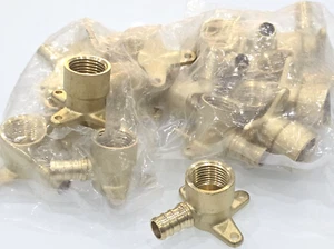 1/2" PEX X 1/2" FEMALE NPT DROP EAR ELBOW LEAD FREE BRASS CRIMP FITTING LOT 20 - Picture 1 of 7