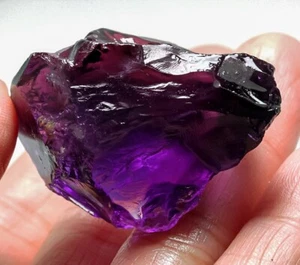 148Ct VVS Natural Deep Purple Amethyst Facet Rough Specimen YDAg4766 - Picture 1 of 3