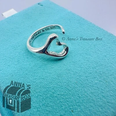 Tiffany & Co. 925 Серебряный Elsa Peretti открытый сердце обход кольцо США 7 (мешочек) - Изображение 1 из 4