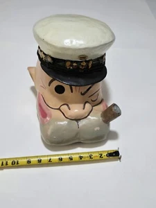 Vtg 1980's Popeye The Sailor Man OOAK Hand Made Paper Mache Plaster Head Mask - Picture 1 of 21