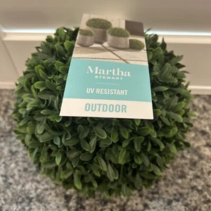 Martha Stewart Faux Topiary Boxwood Ball UV Resistant Indoor Outdoor 8" - Picture 1 of 3