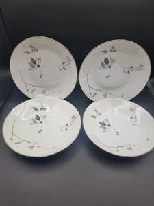 SET OF 4 Rosenthal 8-3/4"  Coupe Soup Bowl Continental Japanese Quince Platinum - Picture 1 of 3