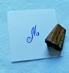 Blaudruck Holzstempel Textilstempel Holzmodel NEU Blauweißchen Buchstabe M - Bild 1 von 1