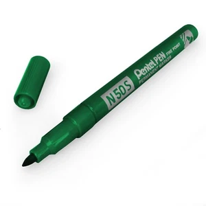 Pentel N50S Fine Pennarello Indelebile – 3.18mm Proiettile Tip – Singolo – Verde - Foto 1 di 3