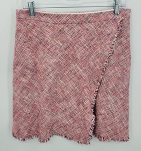 Banana Republic Skirt Womens 6 Pink Tweek Fring Trim Old Money Clueless Preppy - Picture 1 of 9