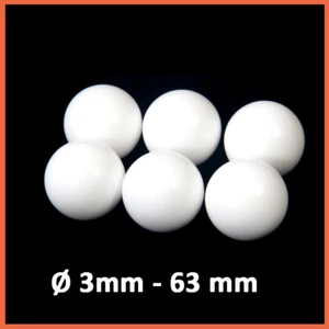 Ø 3 mm-63 mm sfere PTFE diaframma a sfera Ø 3 mm-63 mm pompe sfere di tenuta sfere valvole bianche - Foto 1 di 9