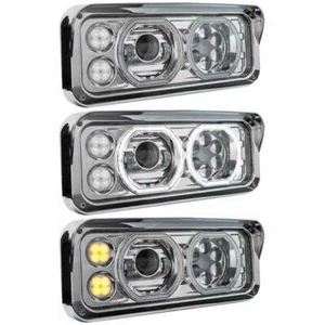Trux TLED-H121 - Passenger Side LED Projection Headlight W/ Auxiliary Halo Rings - Picture 1 of 4