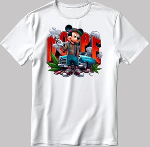 Camiseta Mickey Mouse Dope Disney Manga Corta Blanca/Negro Hombre/Mujer H701 - Imagen 1 de 6