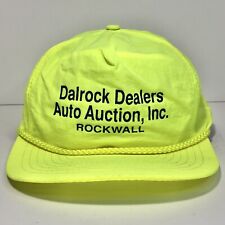 Vtg Rockwall TX Hat Dalrock Dealers Auto Auction Trucker Cap Logo Promo Neon EUC