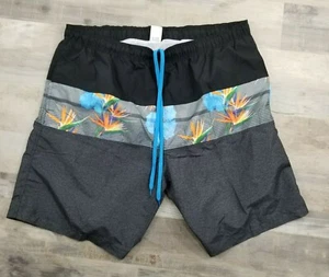 Laguna Originals Herren UPF 50 Badehose Größe 3XL Neu ohne Etikett Tropical Print Schwarz Grau - Bild 1 von 8