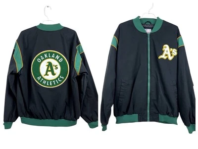 Chaqueta De Colección Años 90 Oakland A’s Atletismo Béisbol Mercancía Genuina XL Negra Verde Foto 1 de 4