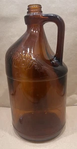 Vtg Glass Clorox Amber 1/2 Gallon Handled Jug Metal Cap - Picture 1 of 9