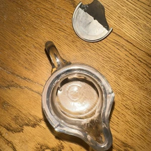 Heisey Crystal Syrup Pitcher Only 3 in. High. Etched Floral Design. - Picture 1 of 4
