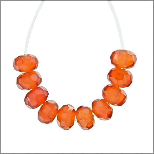 25 Cubic Zirconia Rondelle Beads 3mm Orange / Fire Opal #64240 - Image 1 of 1