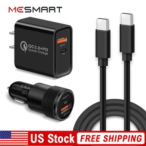 20W USB Type C Fast Wall Charger PD QC Adapter Charging Cable For iPhone 15 16 - Picture 1 of 38