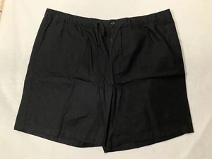 Island Passport Hombres Pantalones Cortos 4XL Negro Lino Mezcla Algodón Bolsillos Informales Nuevos - Imagen 1 de 12