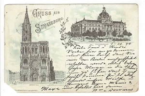 Cartolina indivisa Kaiser Pala ST Saluto da Strasburgo J. Miesler Berlino - Foto 1 di 2