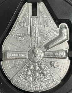 2022 3 Oz 999 Fine Silver NIUE Star Wars Millennium Falcon Coin Han Solo Chewy! - Picture 1 of 6