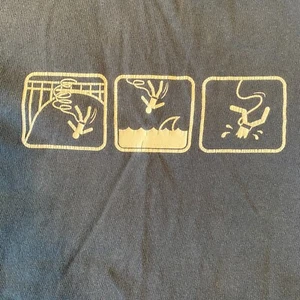 Vintage To The Edge Shirt Herren L blau Bungee Jumping Grafik Skater Tee 90s Y2K - Bild 1 von 10