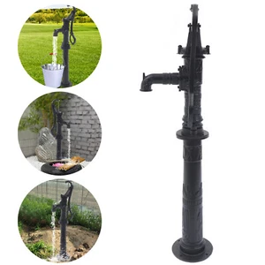 Bomba de agua manual con soporte de hierro fundido exterior pozo jardín granja riego de suelos - Imagen 1 de 15