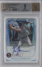 2011 Bowman Draft Chrome Prospects Refractor Travis Harrison BGS 9 MINT Auto