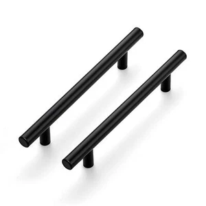 25 Pack 7.38'' Cabinet Pulls Matte Black Stainless Steel Kitchen Cupboard Handle - Picture 1 of 9