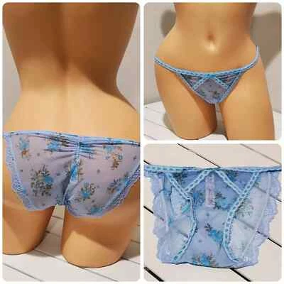 Трусики бикини Victorias Secret Dream Angels с цветочным принтом кружевные 5/S ГОЛУБЫЕ глаза - Изображение 1 из 4