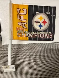 Pittsburgh Steelers Licensed 2001 AFC Central Division Champs Car Flag - Picture 1 of 1