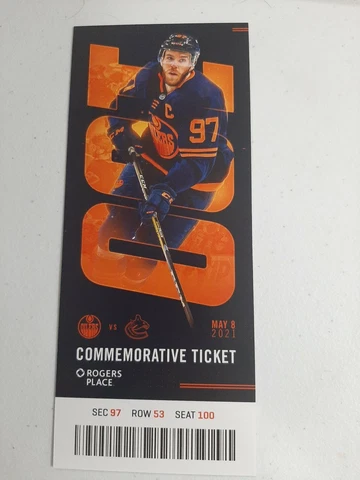 Edmonton Oilers Connor McDavid 100 Points 53 games NHL Commemorative Ticket Cover