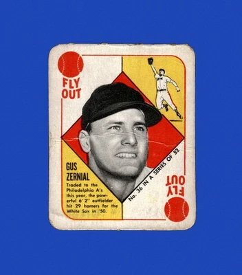 1951 Topps Red Backs Set-Break # 36 Gus Zernial baja calidad (arruga) *GMCARDS* Foto 1 de 2