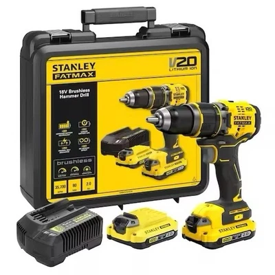 Trapano avvitatore V20 Stanley FatMax v20 SFMCD710C2K-QW Valigetta + 2 Batterie - Immagine 1 di 4
