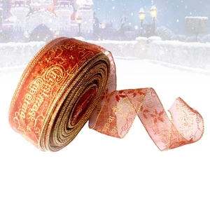  2m Christmas Ribbons Printing Ribbons Packaging Ties Craft Accessory for - Picture 1 of 11