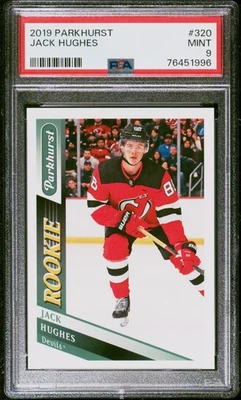 2019 Parkhurst #320 Jack Hughes || PSA 9 ROOKIE - Imagem 1 de 2