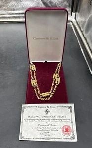 Collana doppia Camrose & Kross Jacqueline Bouvier Kennedy tono oro vintage - Foto 1 di 7