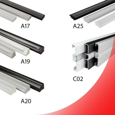 LED Aluprofil 2m 1m Alu Schiene Leiste Farben wählbar für LED für LED-Streifen - Bild 1 von 2