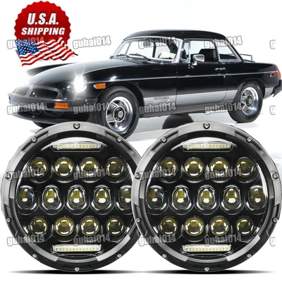 2 PIEZAS Para MG MGB 1969-1980 Midget 70-79 7" Redondo LED Halo Faros Señal de Giro Foto 1 de 4