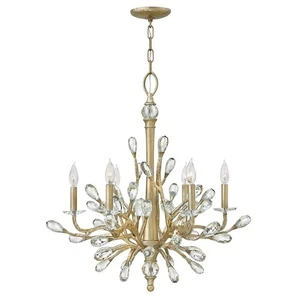 Fredrick Ramond Eve 6 Light Chandelier 1 Tier, Champagne Gold Fixture - Picture 1 of 1