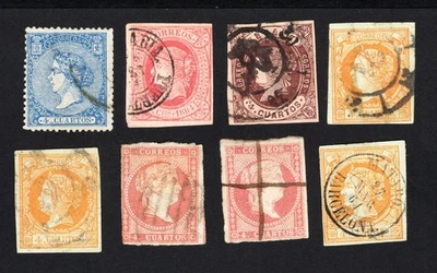 Spain 1856-66 group of stamps used CV=6.6$ - Image 1 of 2