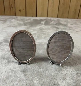 ¡Marcos de fotos ovalados con patas de plata de ley de colección!! Esterlina firmada y con sello - Imagen 1 de 10