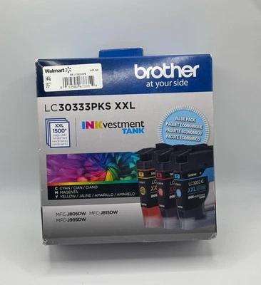 Nuevo Brother LC3033 3PKS XXL tanque de inversión paquete de 3 cartuchos de tinta de color Foto 1 de 4