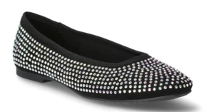 New No Boundaries Women's Rhinestone Ballet Shoes, Black, Sparkle, Size 8 - Picture 1 of 13