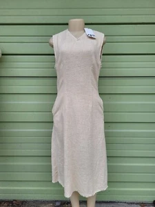 ZARA WOMAN BEIGE TWEED MIDI DRESS SLEEVELESS size L 2408/467 - Picture 1 of 12