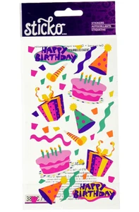 Pegatinas clásicas EK SUCCESS Sticko DIVERSIÓN DE CUMPLEAÑOS - 38 piezas - Imagen 1 de 2