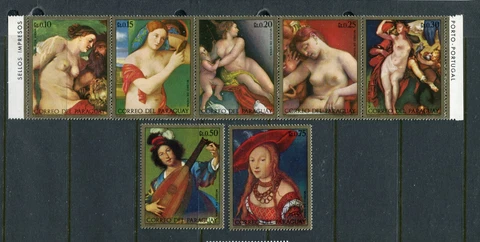 PARAGUAY 1972, ART, PAINTINGS, NUDES, VIENNA MUSEUM, Sc 1436-1438 SHORT SET, MNH Cover