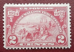 US 1924 2c MNH OG Landing Fort Orange Huguenot Mi 291 Scott 615 Sg 619 2400 - Picture 1 of 3